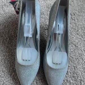 Elegant Silver Glitter Heels